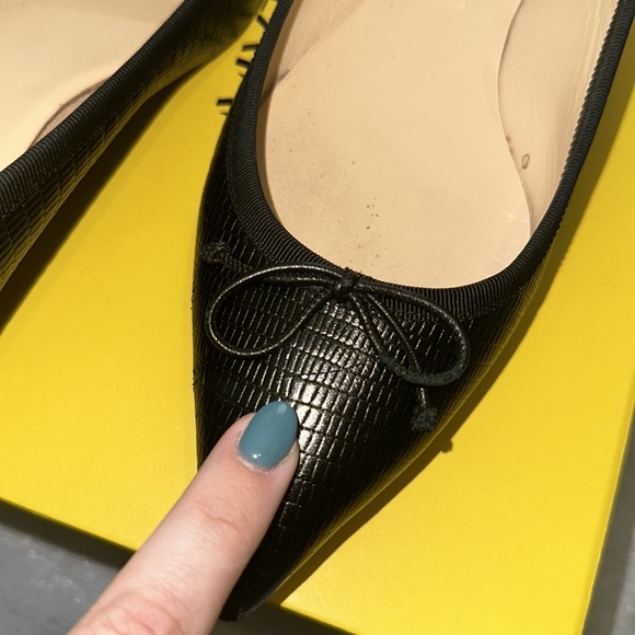 Louboutin Black Leather Spike Flats - Size 37 (US 7) - Picture 14 of 14